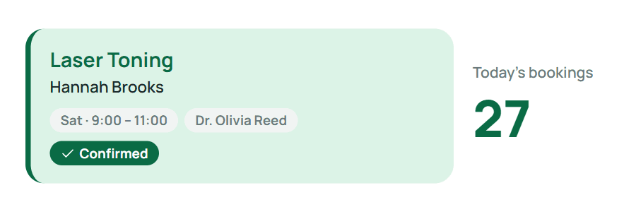 A confirmed visit on the calendar