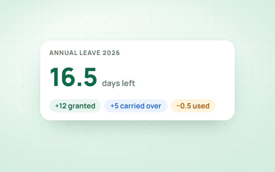 Granted, carried over, used, left.