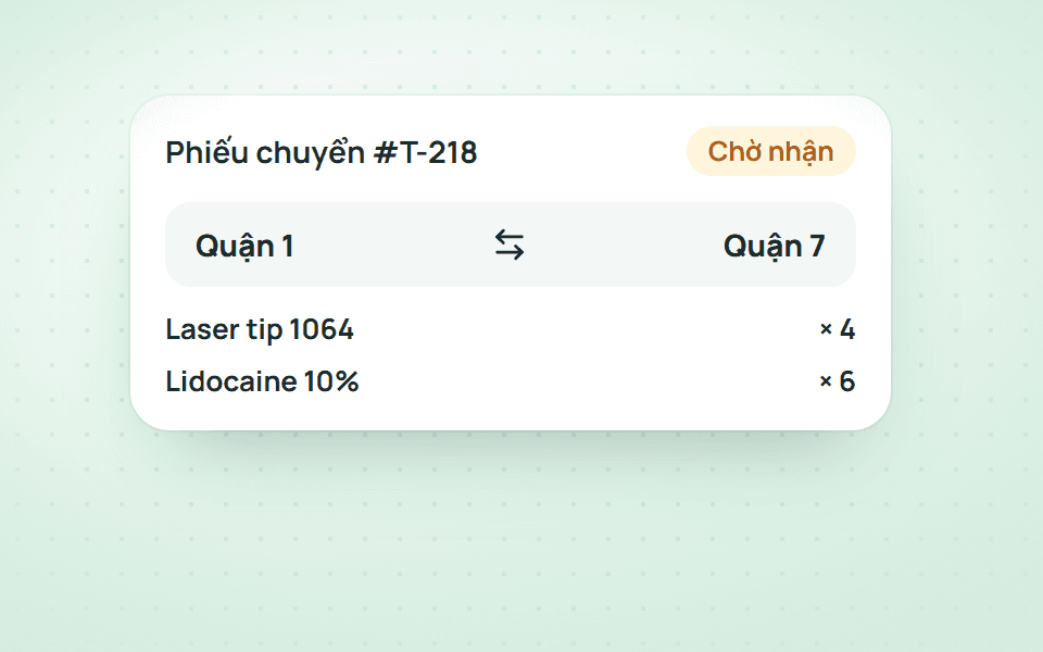 Bên nhận xác nhận thì tồn hai bên mới cập nhật.