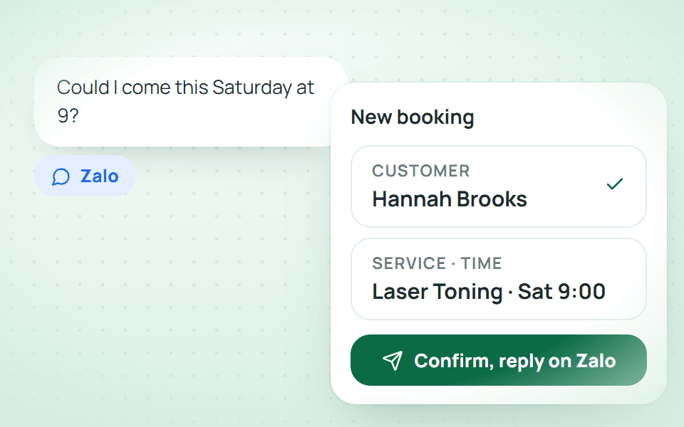 Name and phone already there; pick service and time.